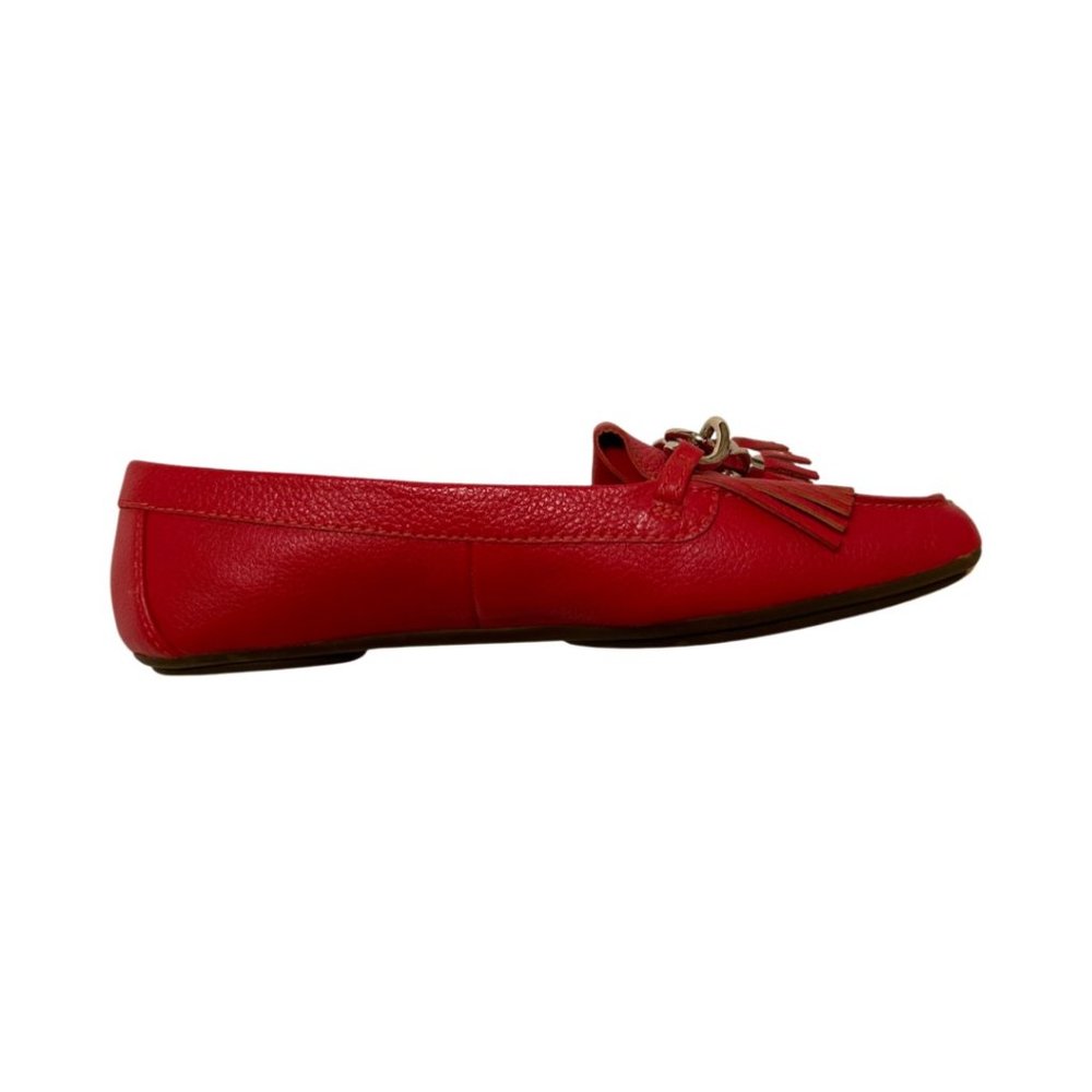 Talbots Red Leather Tassel Loafers Size 6.5